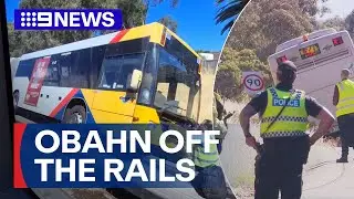A driver and two passengers escaped serious injury after metro bus lost control | 9 News Australia