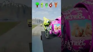 Sprunki & monster & Spiderman & spongebob VS Bollard Barbie in BeamNG.Drive