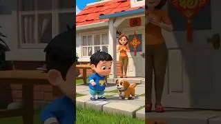 🍎 Cute Boy & Puppy Funny Food Rhyme | Kids Learning Song 🎶🐶 #shorts #nurseryrhymes