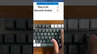 Symbol code Ring circle, Diamond shadow
