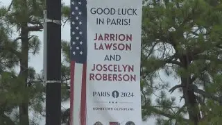 Banners posted in Texarkana to support two natives competing at Paris Olympics
