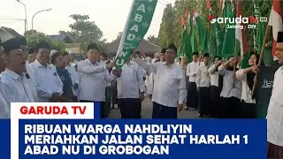 Ribuan Warga Nahdliyin Meriahkan Jalan Sehat Harlah 1 Abad NU di Grobogan