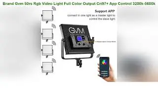 Gvm 50rs Rgb Video Light Full Color Output Cri97+ App Control 3200k-5600k Led Continuous Video Ligh