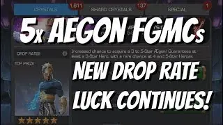 5x 5 Star Aegon Featured Grandmaster Crystal Opening - Marvel Contest Of Champions