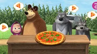 Masha and the bear making pizza 🍕 for wolfs
