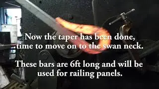Forging tapered ends and swan necks the easy way. Welding, gates, railings, blacksmith made. HEBO