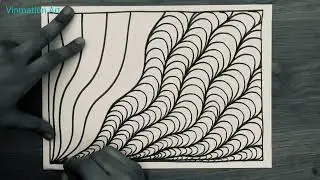 Freehand amazing drawing// satisfying cool line drawing// 3D illusion art