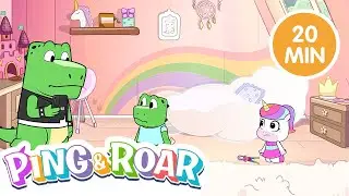 ✨🎬 Aventuras de Ping y Roar | 20 Minutos de Diversión Infantil (Dino y Unicornio)