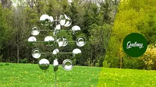 Galaxy  Kinetic Wind Sculpture -  Wind Spinner  - Metal Yard Art - Garden Sculpture