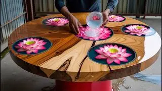 Fancy Coffee Table: Epoxy & Plastic Flowers Create a Masterpiece You've Never Seen