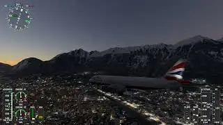 Terrible Sunset Landing at Innsbruck in the Fenix A320 (bad!)