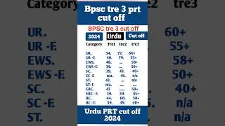 Bpsc tre 3 prt urdu cut off// #bpsctre3 #bpsctre3cutoff #bpsctre3urducutoff
