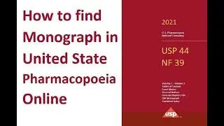 How to find Monograph in United State Pharmacopoeia