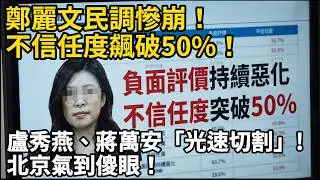 鄭麗文民調慘崩！不信任度飆破50%！盧秀燕、蔣萬安「光速切割」，北京氣到傻眼！