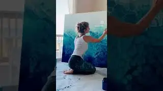 Custom large scale ocean inspired fluid art