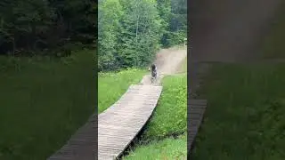 Big drop to jump at Burke mountain vt! #mtb #kingdomtrails