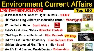 Environment & Ecology Current Affairs 2023 | पर्यावरण करेंट अफेयर्स 2023 | Last One Year |GK Tricks