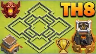 TH8 Trophy Pushing Base w/Bomb Tower! 🏆