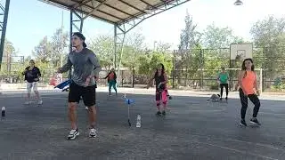 Clase de Zumba 3C lunes 21 de Febrero 2022 instructor Franco Palma Cancha Santa Adriana lo Espejo