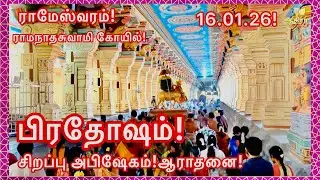 ராமேஸ்வரம் ராமநாதசுவாமி கோவில் பிரதோஷம்!நந்தி பகவானுக்கும் ராமநாதசுவாமிக்கும் அபிஷேக ஆராதனைகள்!