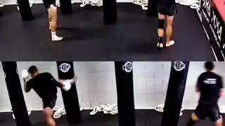 Heavy bag kickboxing training at Markham Martial Arts