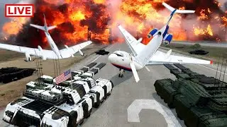 THIS IS A RUSSIAN VS TURKEY WAR SIMULATION AT THE AIRPORT, 100 FIGHTER JETS DESTROYED VERY HORRIBLE!