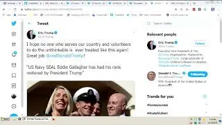 President Trump Restores Navy SEAL Gallagher`s Rank