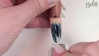 Gel II Green Marble Nail Art