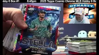 Набор бейсбольных карточек Topps Cosmic Chrome 2025 года, 6 штук, вскрытие коробки №2.
