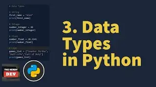 Data Types in Python | Python Tutorials For Beginners