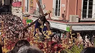 Jes&uacute;s Nazareno de los Pasos en el Monte Calvario, Tribuna de los Pobres. Semana Santa M&aacute;laga, 2025.