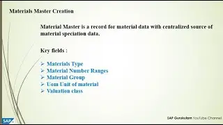 SAP MM session10   Material Valuation class creation & Assign to Material type