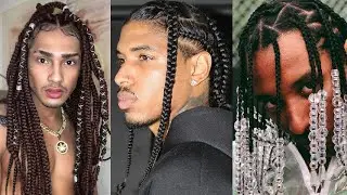 Black Men Natural Long Hair (Braids) Cornrows