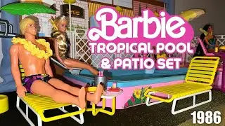 BARBIE TROPICAL POOL AND PATIO SET MATTEL 1986