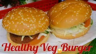Burger recipe | Healthy burger low mayo low butter burger #viral #recipe 