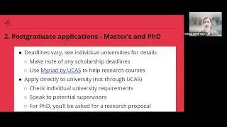 Information about postgraduate applications