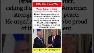 Trump Declares: &ldquo;I Ended the Israel-Hamas War&rdquo; | Bold Claim Shocks World | GK Satyam Study | #shorts