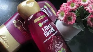 *NEW* Garnier Ultra Blends Nourishing Shine Shampoo & Conditioner Review | Henna & Blackberry