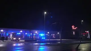 [Neujahr,Bullhorn und Horngrüße]Feuerwehr und Rettungsdienst der Stadt Bocholt auf Einsatzfahrt