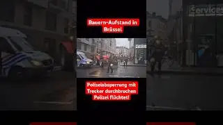 Br&uuml;ssel au&szlig;er Kontrolle Bauern VS Polizei #short #brussels #europe