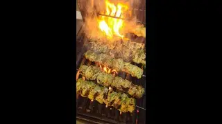BBQing Homemade Chicken and Pork Souvlaki in WINTER!