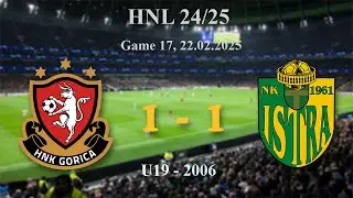 17. 2006 U19 Gorica 1-1 Istra 1961, HNL 24/25, 22.02.2025 #croatiafootball #hnl