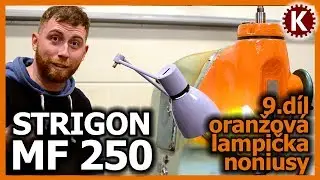 Fr&eacute;zka Strigon MF 250-01 - 9.d&iacute;l - oranžov&yacute; n&aacute;střik, renovovan&aacute; lampička, noniusy, nov&aacute; p&aacute;čka posuvu