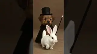 Magical puppy creates a rabbit! #viralshorts #puppy #puppymagic #magicalshorts #dogmagic