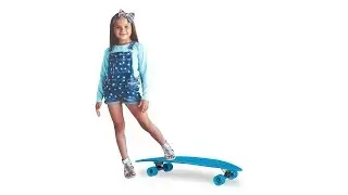 Longboard Cruiser 38 Zoll in Neon Blau