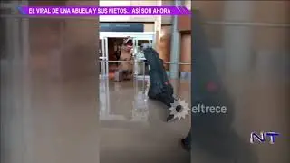 Un video viral de la abuela con sus nietos vestidos de dinosaurios