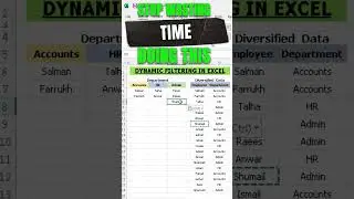 Dynamic Filter #youtubeshorts  #viralshorts  #excel  #exceltipsandtricks #excelfilter