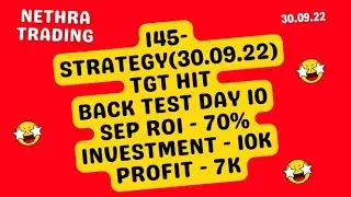 145 Strategy back test in tamil | Day 10 Tgt Hit | ROI 70% |Nifty Option Buying | Baap of chart