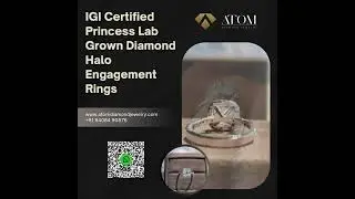 IGI Certified Princess Lab Grown Diamond Halo Engagement Rings by Atom Diamond Jewelry 💍✨