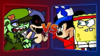 MUGEN Battle - Flippy/Sonic.EXE vs Karate SpongeBob/Wizard Mickey Mouse